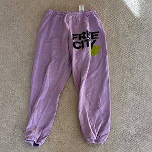 freecity Lavender Joggers with Black and Green Accents